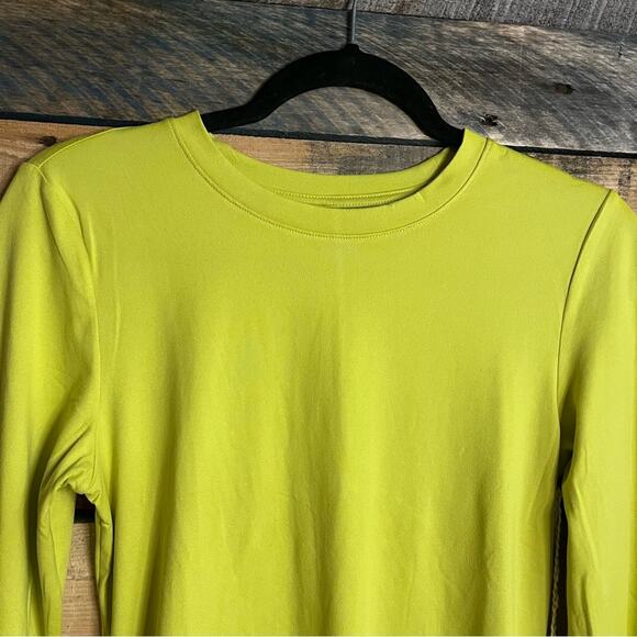 Jessica Simpson Active Lime Green Open Back Long‎ Sleeve Top Size Small - Picture 3 of 10